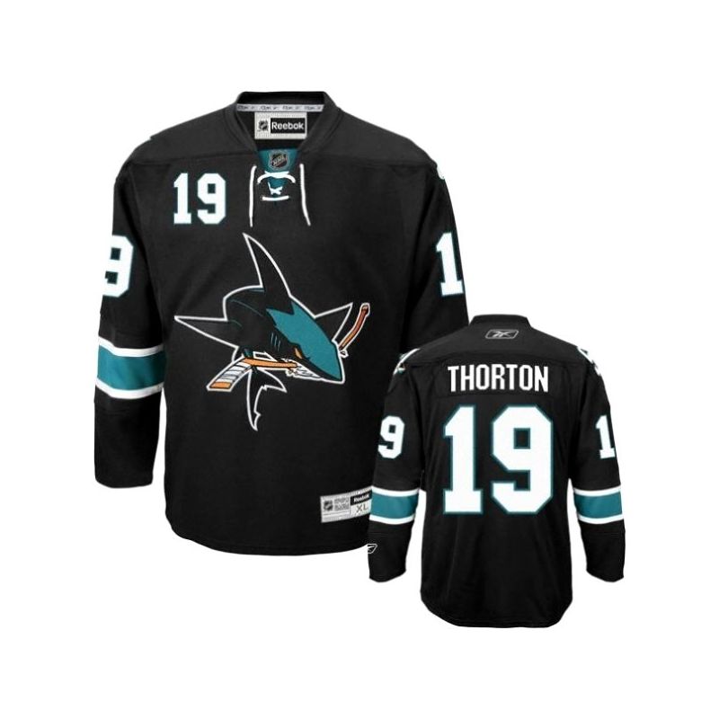 Cheap Joe Thornton Sharks Jersey #19 Black From China