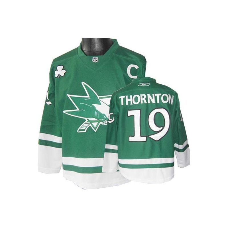 Cheap Joe Thornton Sharks Jersey #19 St Patricks Day Green From China