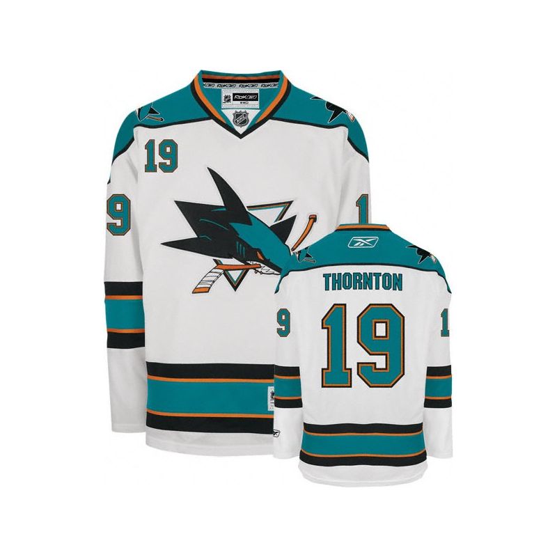 Cheap Joe Thornton Sharks Jersey #19 White Green From China