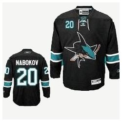 Cheap Evgeni Nabokov Sharks Jersey #20 Black From China