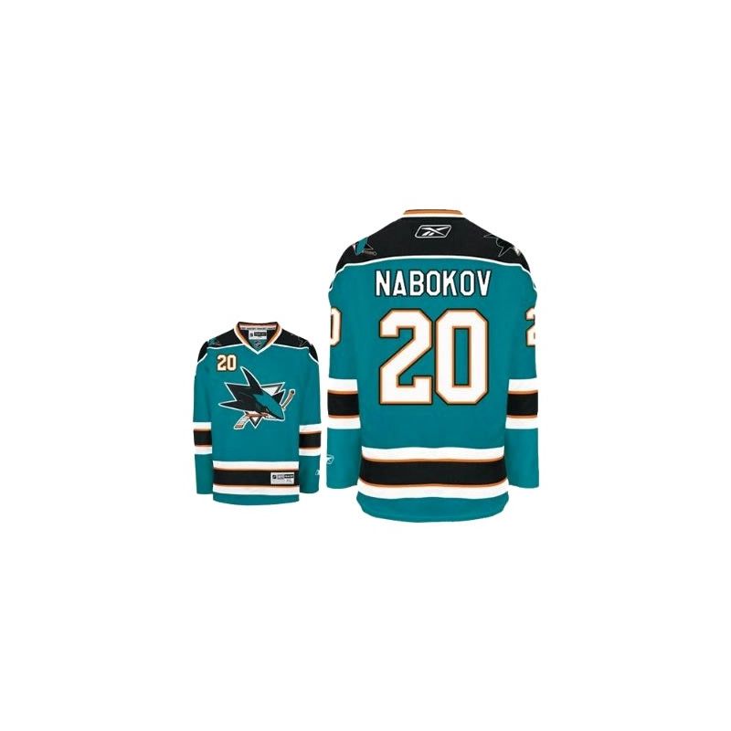 Cheap Evgeni Nabokov Sharks Jersey #20 Blue From China