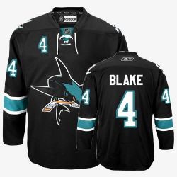 Cheap Rob Blake Sharks Jersey #4 Black From China