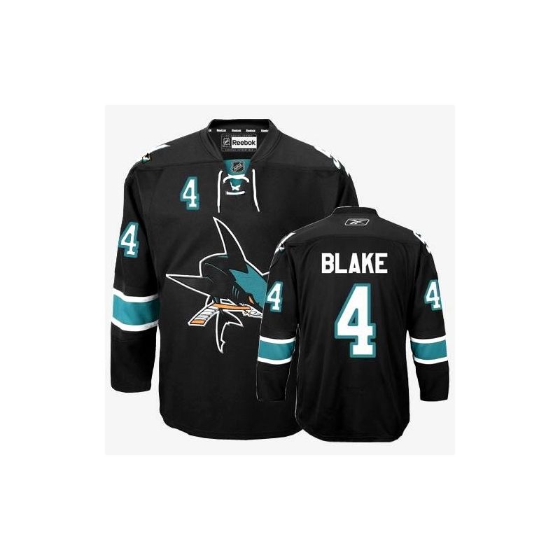 Cheap Rob Blake Sharks Jersey #4 Black From China