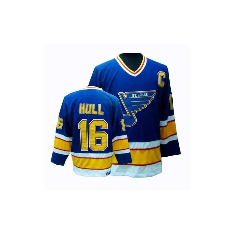 Cheap Brett Hull Blues Jersey #16 Blue Throwback From China