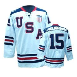 Cheap Jamie Langenbrunner USA 2010 Olympic Jersey #15 White From China