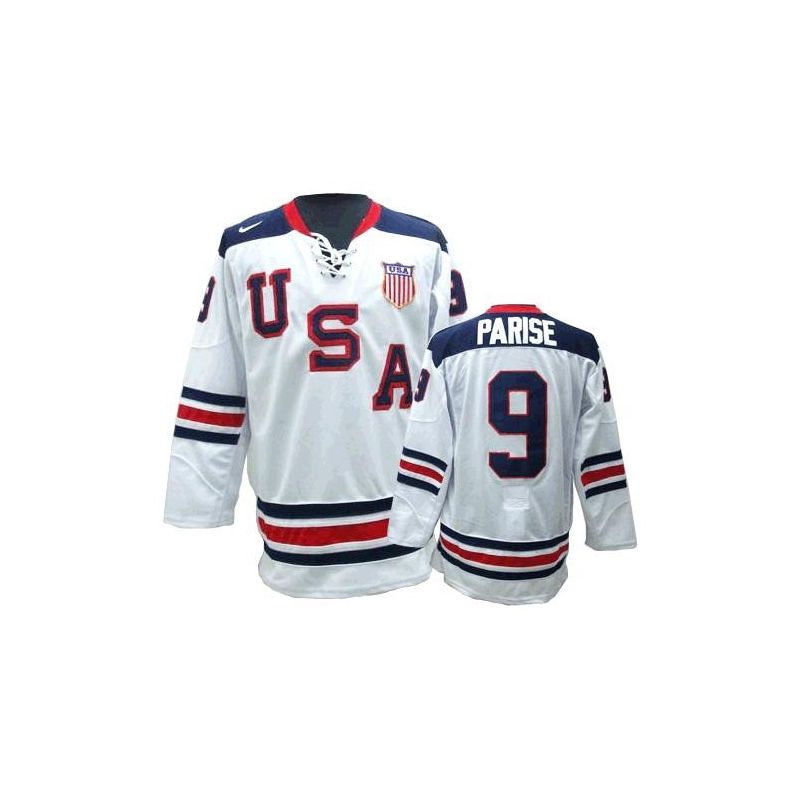 Cheap Zach Parise USA 2010 Olympic Jersey #9 White From China