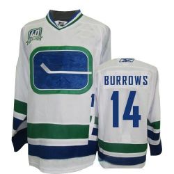Cheap Alexandre Burrows Canucks Jersey #14 White 3rd 40th From China