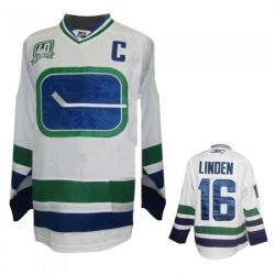 Cheap Trevor Linden Canucks Jersey #16 White 3rd 40th From China