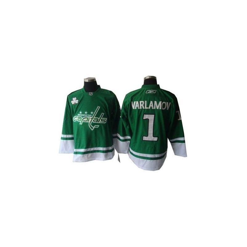 Cheap Semyon Varlamov Capitals Jersey #1 Green St Patricks Day From China