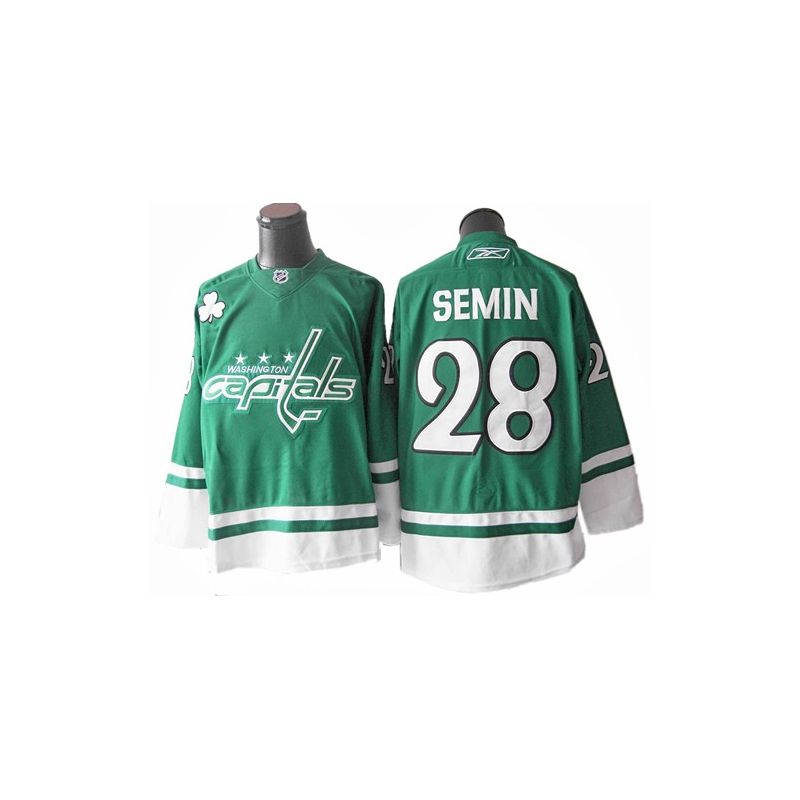 Cheap Alexander Semin Capitals Jersey #28 Green St Patricks Day From China