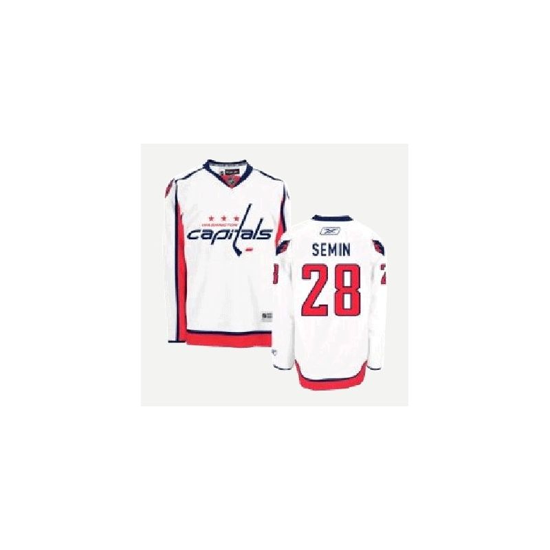 Cheap Alexander Semin Capitals Jersey #28 White Road From China