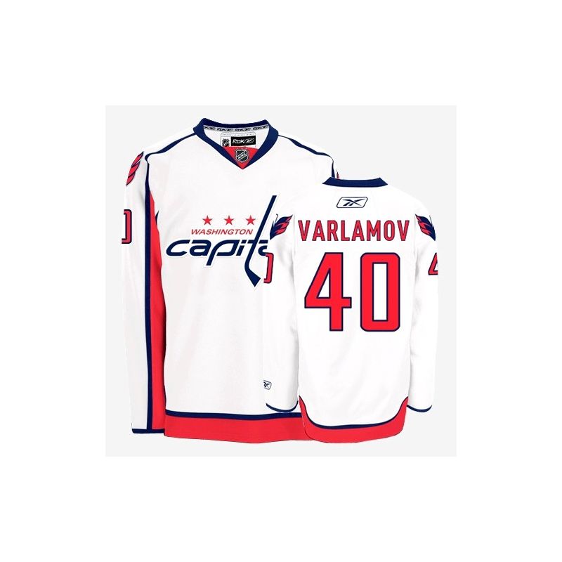 Cheap Semyon Varlamov Capitals Jersey #40 White Road From China