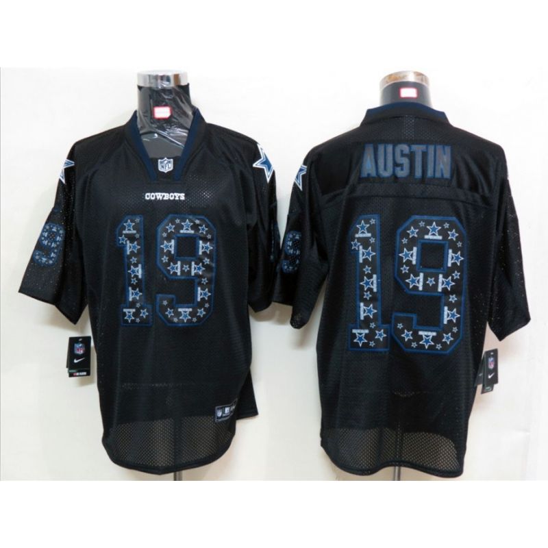 Cheap Miles Austin Cowboys Jersey #19 New Black Lights Out teamlogo-decorated