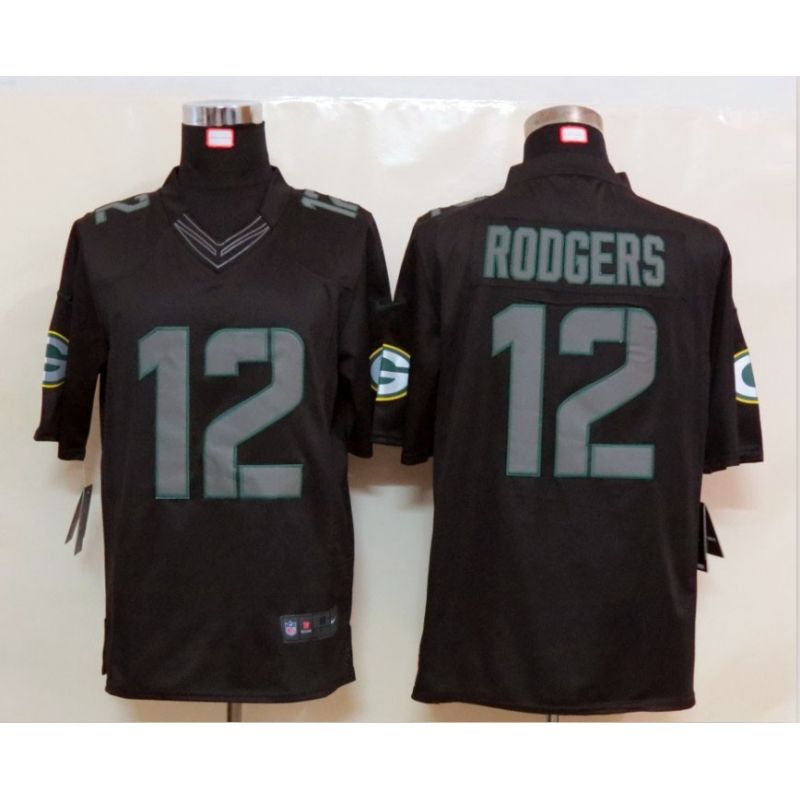 Cheap Aaron Rodgers Packers Jersey #12 New Black From China Impact Limited