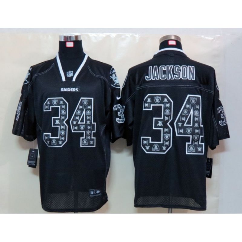 Cheap Bo Jackson Raiders Jersey #34 New Black Lights Out teamlogo-decorated Cheap Bo Jackson Raiders Jersey #34 New Black Lights Out teamlogo-decorated