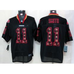 Cheap Alex Smith 49ers Jersey #11 New Black Lights Out teamlogo-decorated