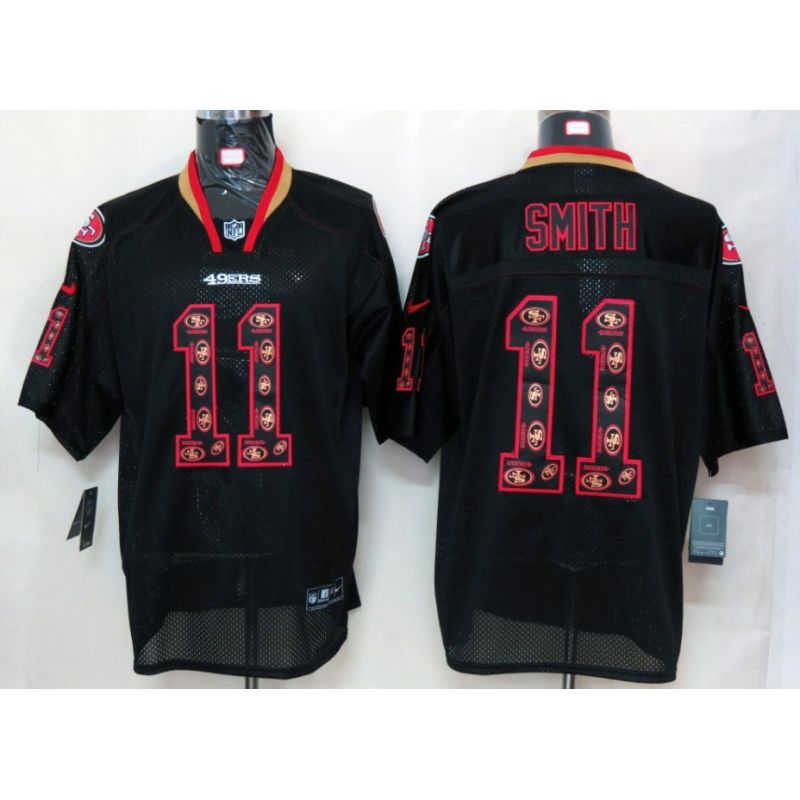 Cheap Alex Smith 49ers Jersey #11 New Black Lights Out teamlogo-decorated Cheap Alex Smith 49ers Jersey #11 New Black Lights Out teamlogo-decorated