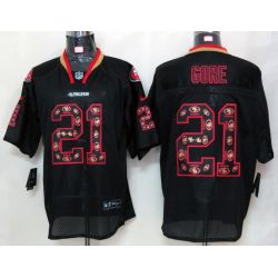 Cheap Frank Gore 49ers Jersey #21 New Black Lights Out teamlogo-decorated