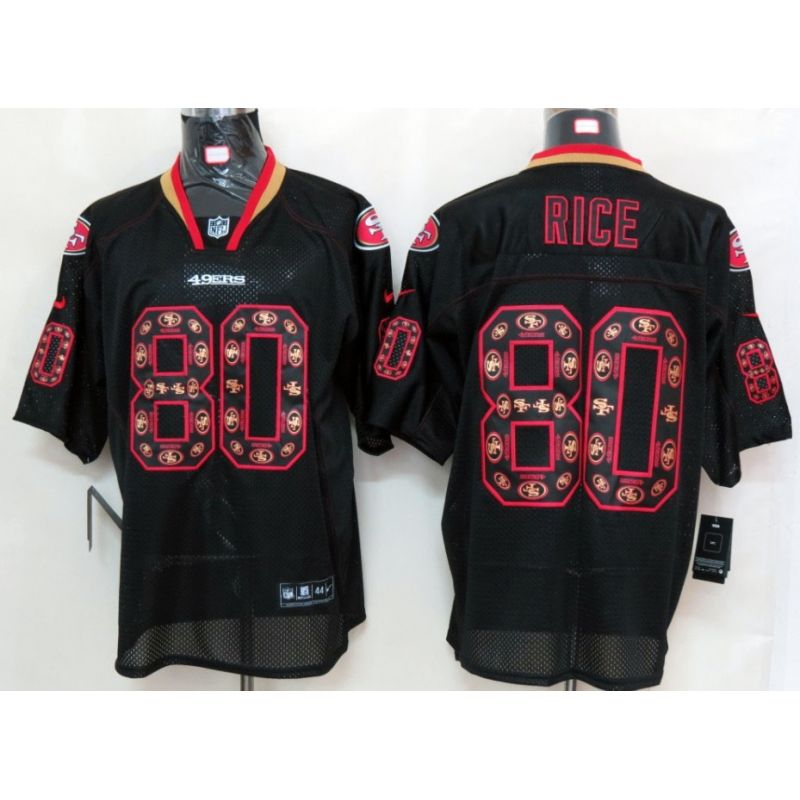 Cheap Jerry Rice 49ers Jersey #80 New Black Lights Out teamlogo-decorated Cheap Jerry Rice 49ers Jersey #80 New Black Lights Out teamlogo-decorated