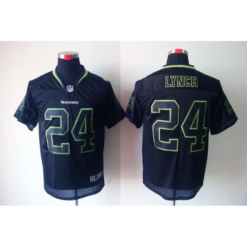 Cheap Marshawn Lynch Seahawks Jersey #24 New Black From China Lights Out