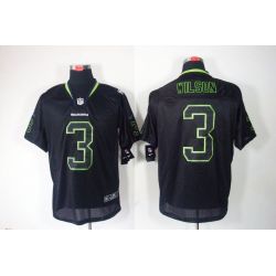 Cheap Russell Wilson Seahawks Jersey #3 New Black From China Lights Out