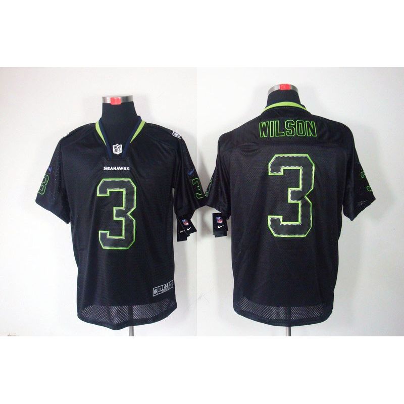 Cheap Russell Wilson Seahawks Jersey #3 New Black From China Lights Out