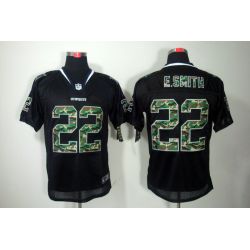 Cheap Emmitt Smith Cowboys Camo Fashion Jersey #22 Black From China