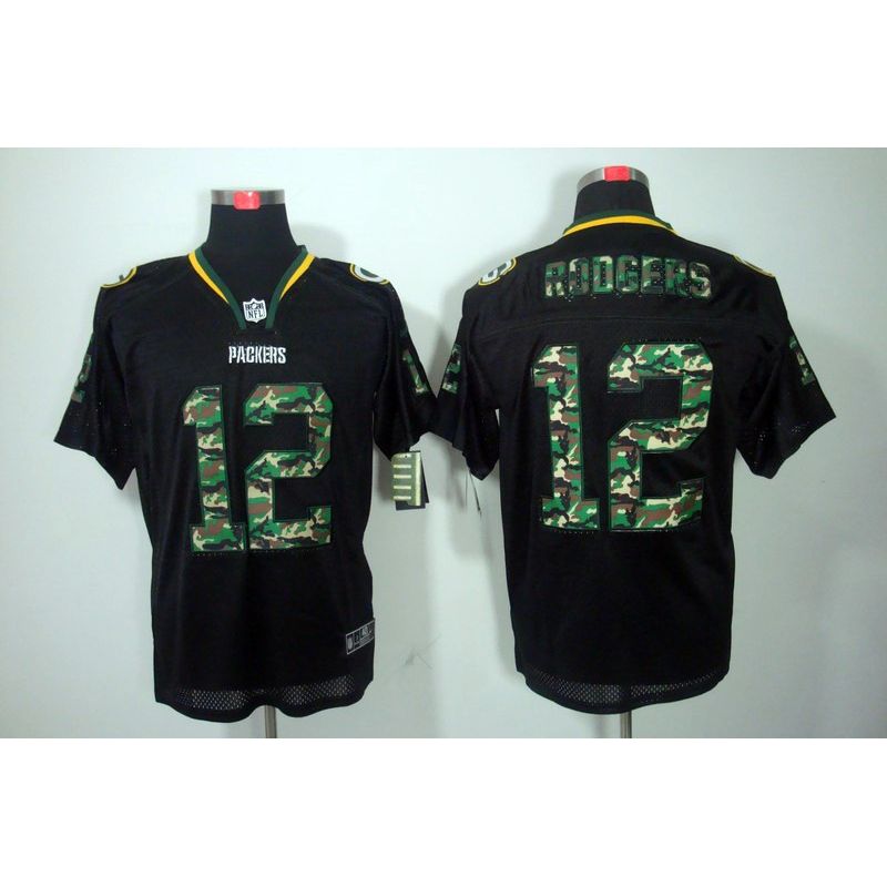 Cheap Aaron Rodgers Packers Camo Fashion Jersey #12 Black From China