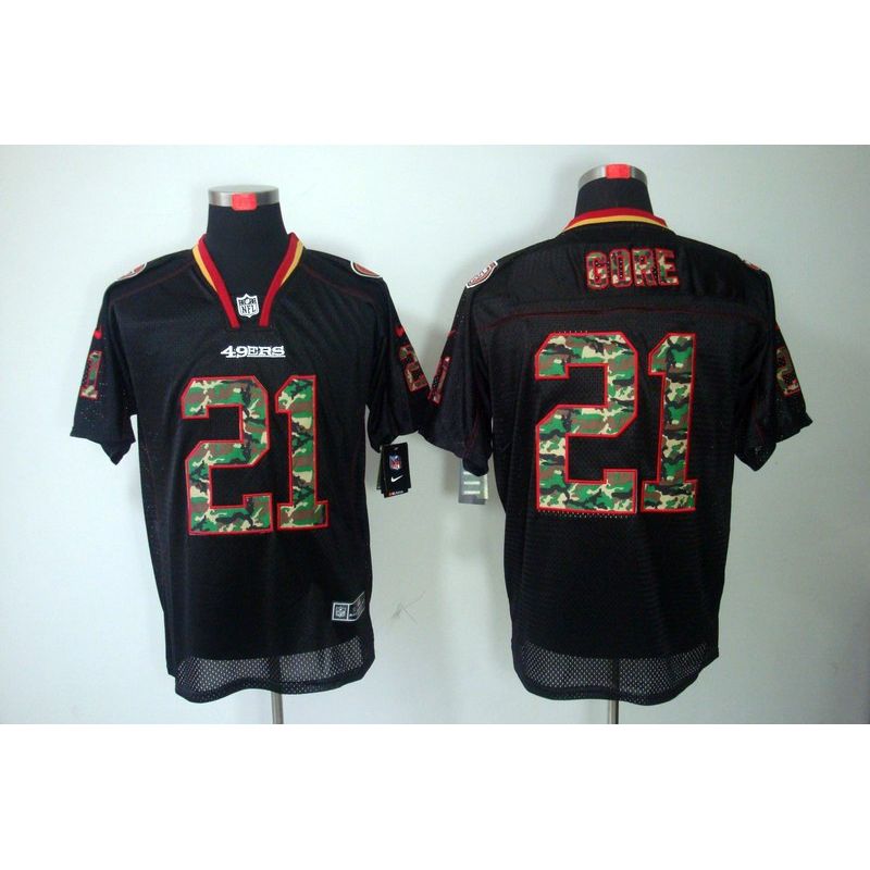 Cheap Frank Gore 49ers Camo Fashion Jersey #21 Black From China