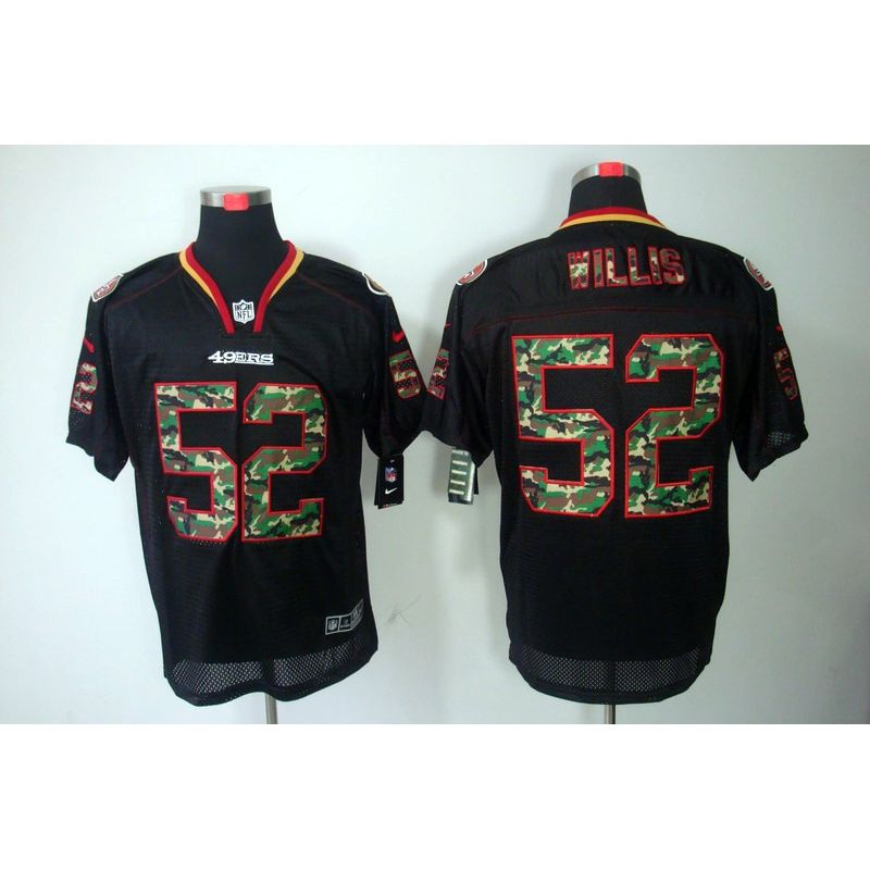 Cheap Patrick Willis 49ers Camo Fashion Jersey #52 Black From China