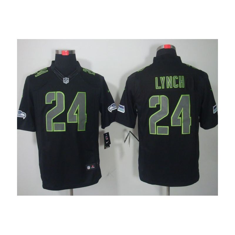 Cheap Marshawn Lynch Seahawks Jersey #24 Black From China Impact Limited