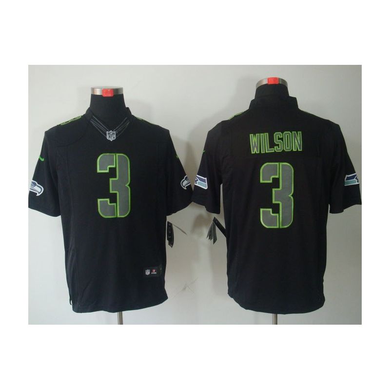 Cheap Russell Wilson Seahawks Jersey #3 Black From China Impact Limited