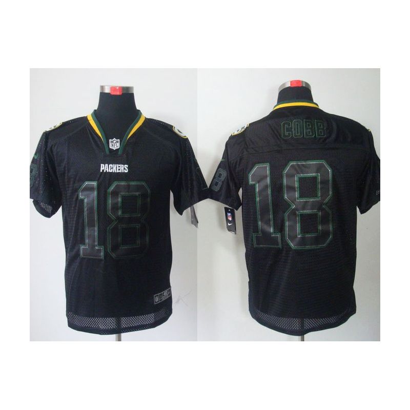 Cheap Randall Cobb Packers Jersey #18 Black From China Lights Out