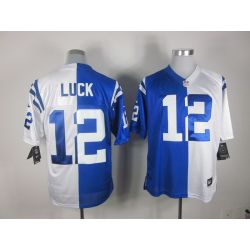 Cheap Andrew Luck Colts Jersey #12 Blue-White From China Split