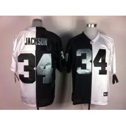 Cheap Bo Jackson Raiders Jersey #34 Black-White From China Split