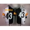 Cheap Troy Polamalu Steelers Jersey #43 Black-White From China Split