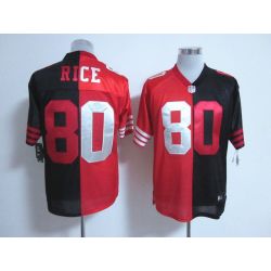 Cheap Jerry Rice 49ers Jersey #80 Red-Black From China Split