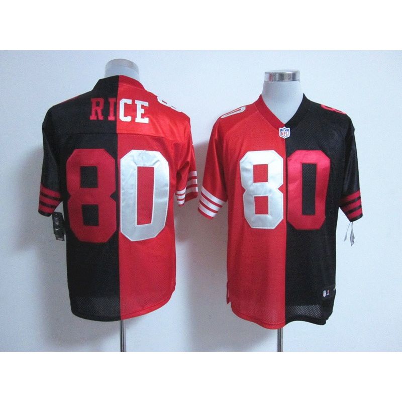 Cheap Jerry Rice 49ers Jersey #80 Red-Black From China Split Cheap Jerry Rice 49ers Jersey #80 Red-Black From China Split