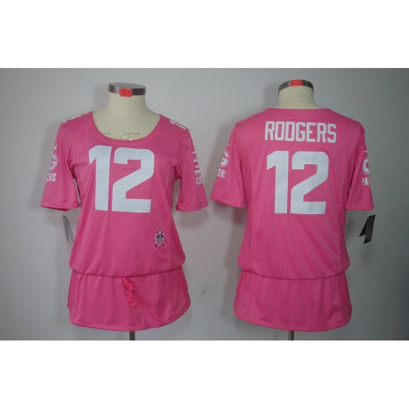 Cheap Aaron Rodgers Packers Jersey #12 Pink From China BCA Dress