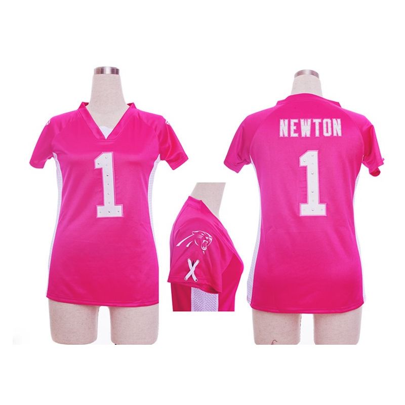 Cheap Cam Newton Panthers Jersey #1 Pink From China Draft Him II Top