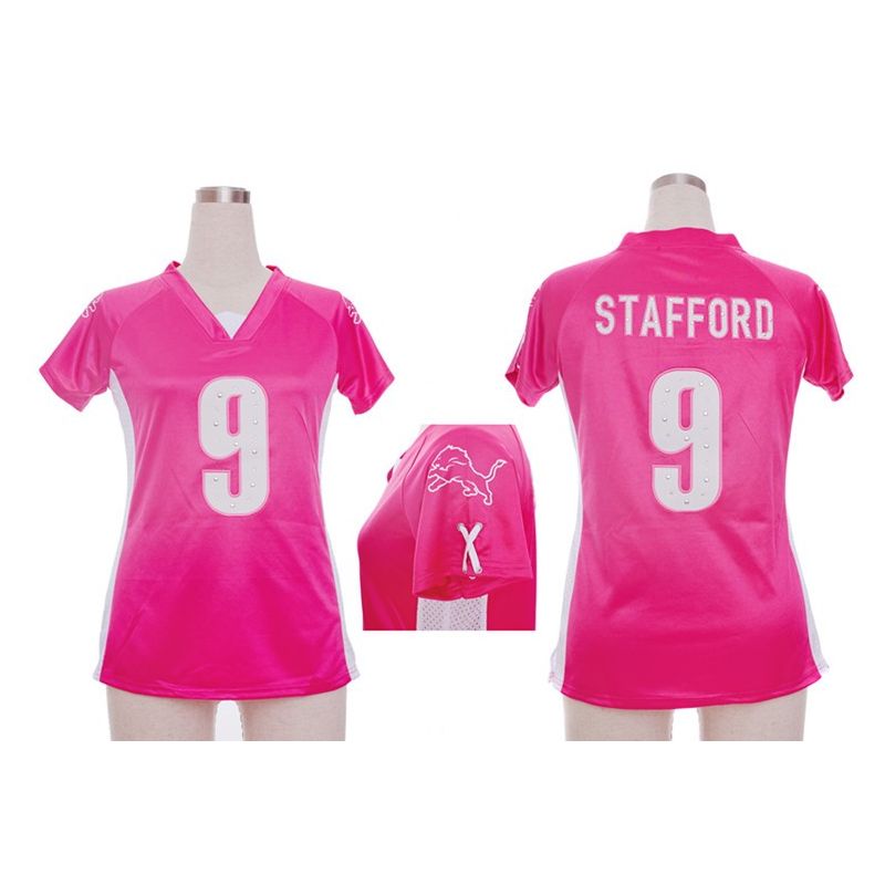 Cheap Matthew Stafford Lions Jersey #9 Pink From China Draft Him II Top