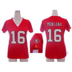 Cheap Joe Montana 49ers Jersey #16 Red From China Draft Him II Top