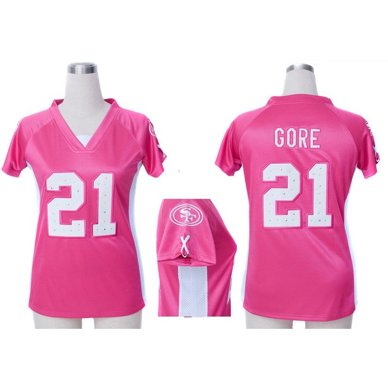 Cheap Frank Gore 49ers Jersey #21 Pink From China Draft Him II Top