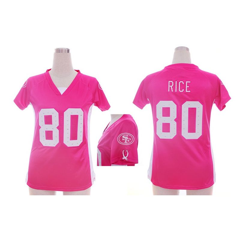 Cheap Jerry Rice 49ers Jersey #80 Pink From China Draft Him II Top