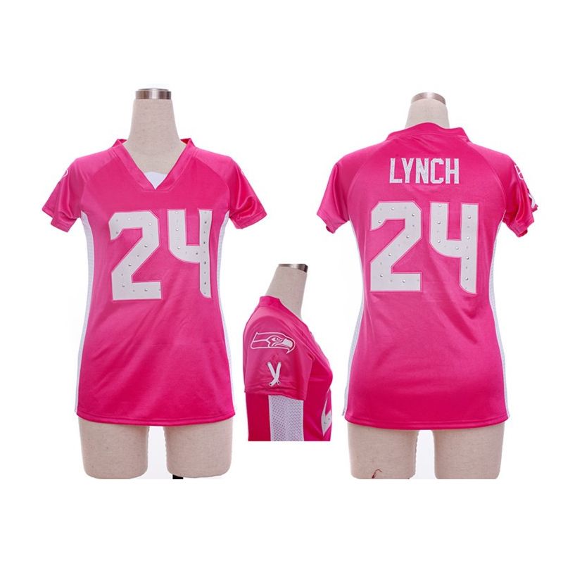 Cheap Marshawn Lynch Seahawks Jersey #24 Pink From China Draft Him II Top