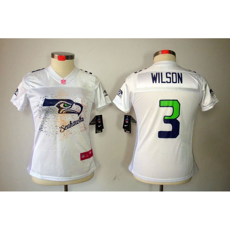 Cheap Russell Wilson Seahawks Jersey #3 White From China FEM FAN