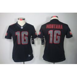 Cheap Joe Montana 49ers Jersey #16 Black From China Impact Limited
