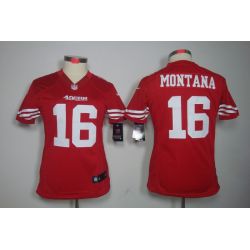 Cheap Joe Montana 49ers Jersey #16 Red From China Limited