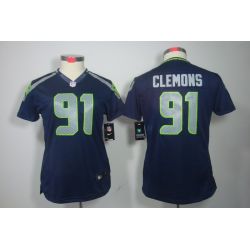 Cheap Chris Clemons Seahawks Jersey #91 Blue From China Limited