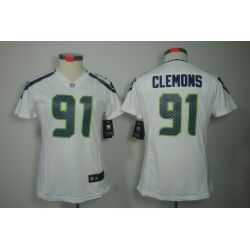 Cheap Chris Clemons Seahawks Jersey #91 White From China Limited